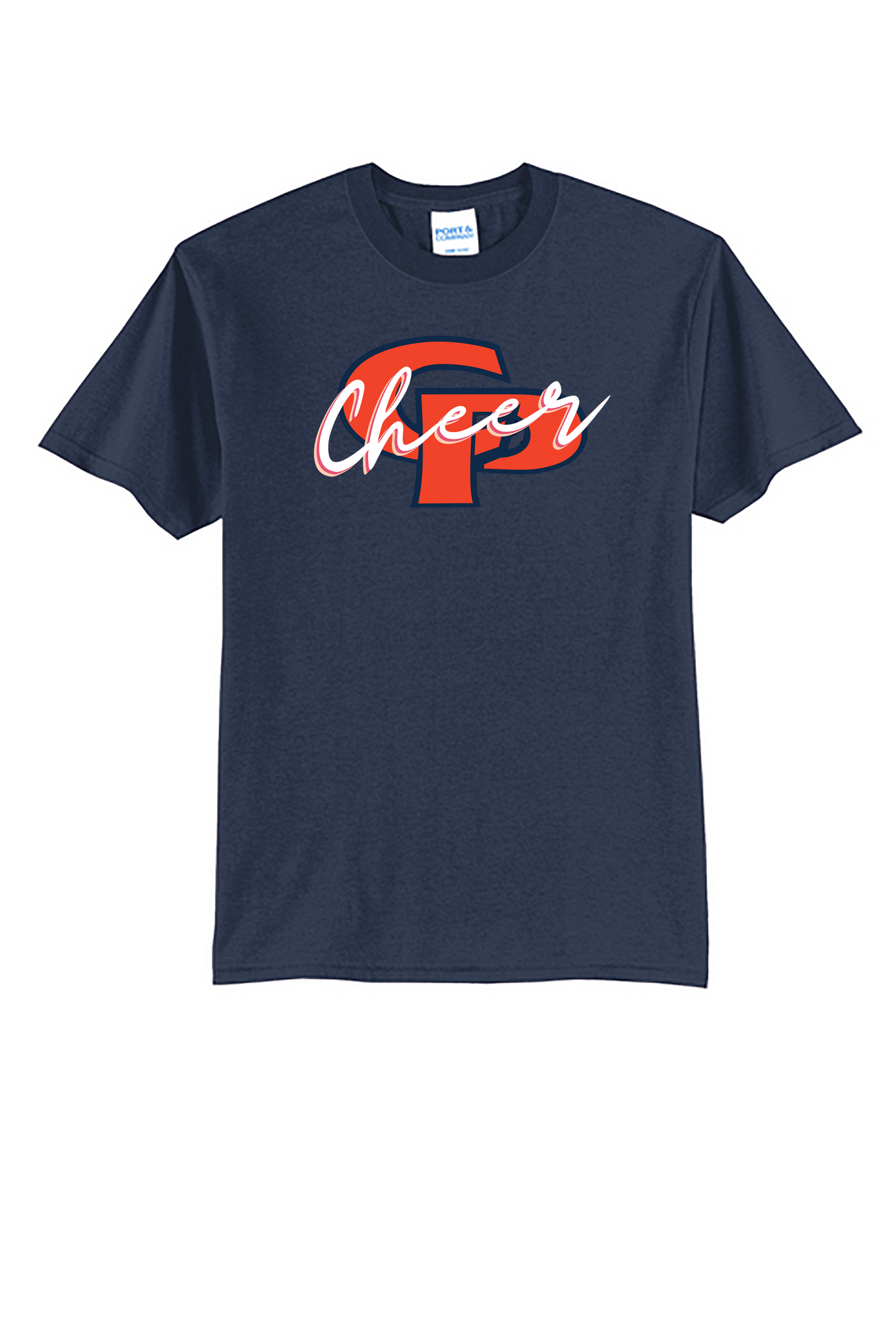 Hawks Cheer 50/50 T-Shirt - Navy or White - (ALL PRODUCTS WILL BE DELIVERED TO SCHOOL)