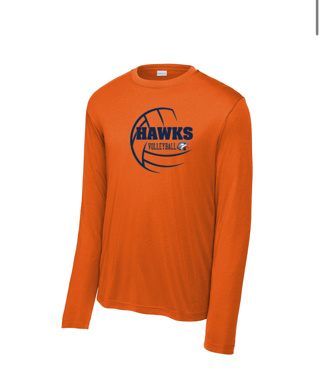 Hawks Volleyball - Performance Long Sleeve T-Shirt - Multiple Color Options - (ALL PRODUCTS WILL BE DELIVERED TO SCHOOL)