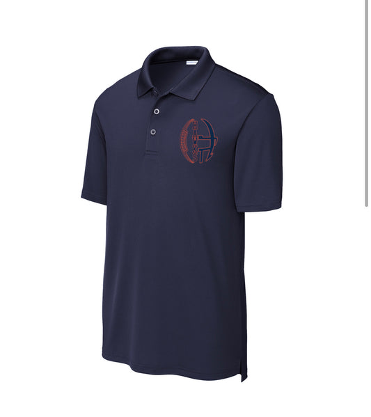 Hawks Football Performance Polo - Navy -(ALL PRODUCTS WILL BE DELIVERED TO SCHOOL)