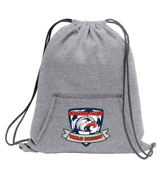Hawks Soccer - Fleece Cinch Bag - Gray - (ALL PRODUCTS WILL BE DELIVERED TO SCHOOL)