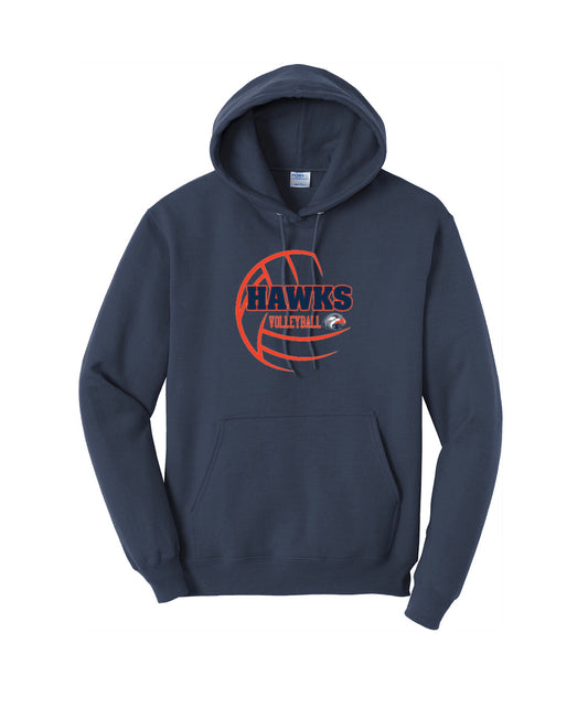 Hawks Volleyball Sweatshirt - Navy, Orange, or Dark Heather Gray - (ALL PRODUCTS WILL BE DELIVERED TO SCHOOL)