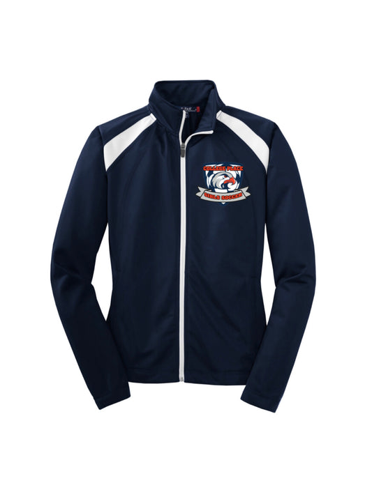 Hawks Soccer - Women's Sport-Tek® Ladies Tricot Track Jacket - Navy/White - (ALL PRODUCTS WILL BE DELIVERED TO SCHOOL)